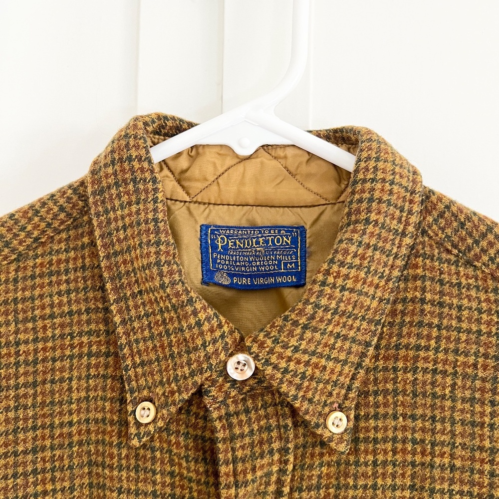 Vintage Pendleton Wool Houndstooth Button Down Sh… - image 2